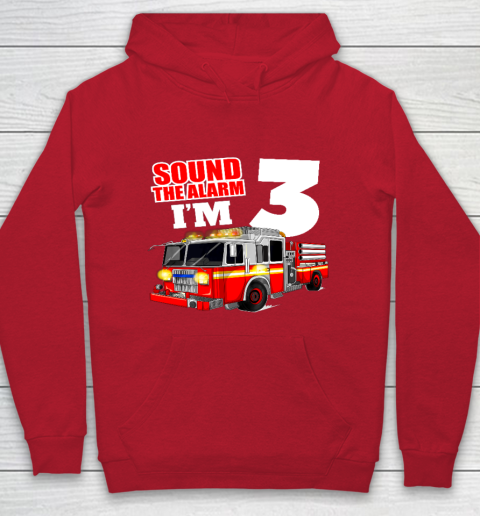 Kids Fire Truck 3rd Birthday T Shirt Boy Firefighter 3 Years Old Hoodie 7