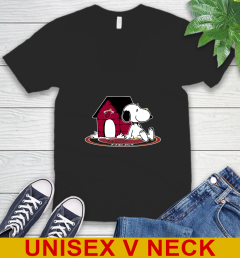 NBA Basketball Miami Heat Snoopy The Peanuts Movie Shirt V-Neck T-Shirt 2
