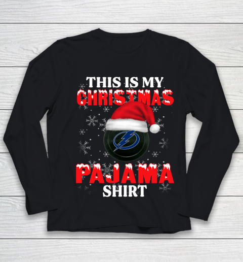 Tampa Bay Lightning This Is My Christmas Pajama Shirt NHL Youth Long Sleeve