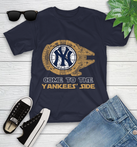 MLB Come To The New York Yankees Sox Side Star Wars Baseball Sports Youth T-Shirt 2