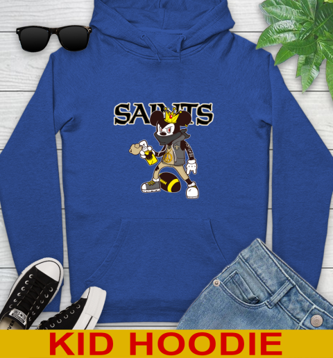 New Orleans Saints NFL Football Mickey Peace Sign Sports Youth Hoodie 10