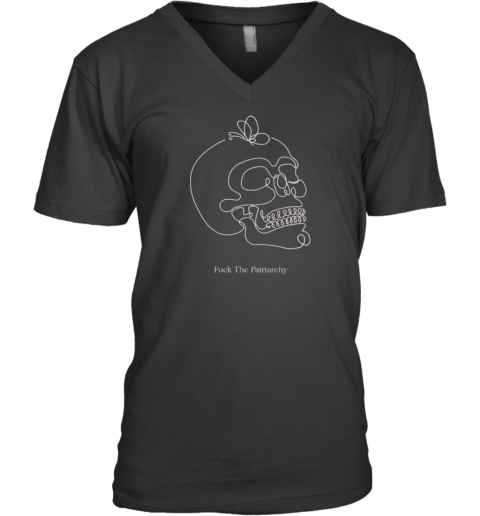 Qtcinderella Fuck The Patriarchy Skull 2022 V-Neck T-Shirt