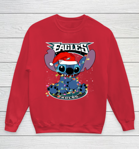 Philadelphia Eagles NFL Football noel stitch Christmas Youth Sweatshirt 4