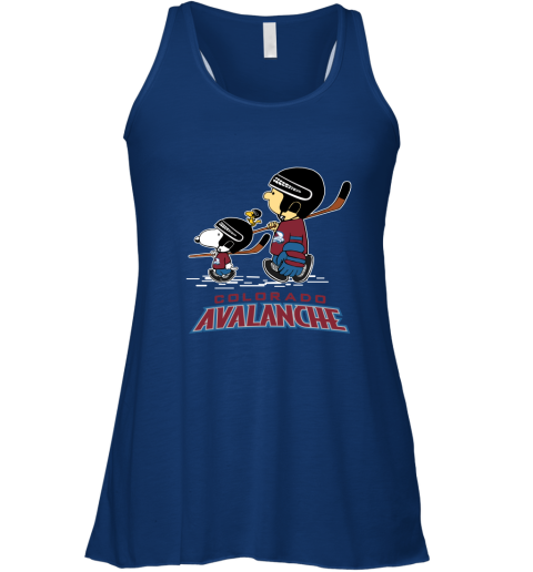Let's Play Colorado Avalanche Ice Hockey Snoopy NHL Racerback Tank