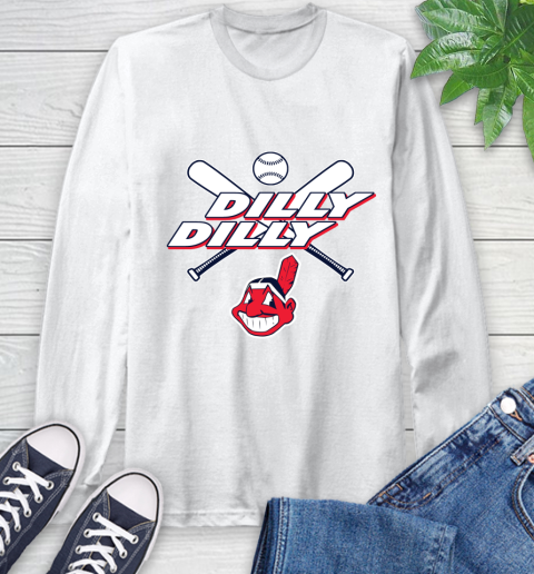MLB Cleveland Indians Dilly Dilly Baseball Sports Long Sleeve T-Shirt