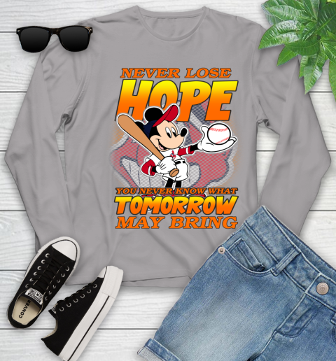 Cleveland Indians MLB Baseball Mickey Disney Never Lose Hope Youth Long Sleeve 5