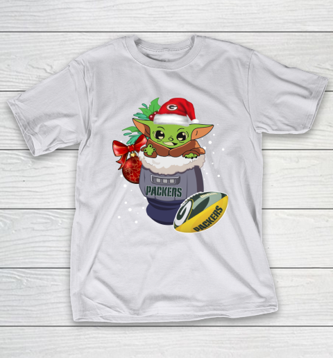 Green Bay Packers Christmas Baby Yoda Star Wars Funny Happy NFL T-Shirt 12