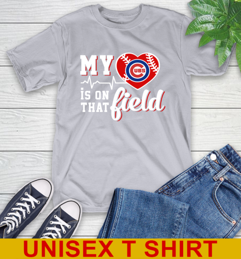 MLB My Heart Is On That Field Baseball Sports Chicago Cubs T-Shirt 5