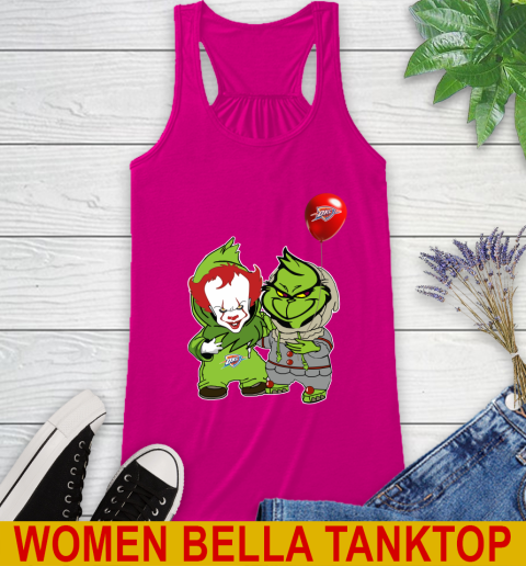 Oklahoma City Thunder Baby Pennywise Grinch Christmas NBA Basketball Racerback Tank 8
