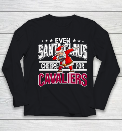 Cleveland Cavaliers Even Santa Claus Cheers For Christmas NBA Youth Long Sleeve