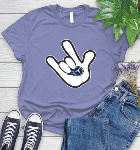 Tennessee Titans NFL Football Mickey Rock Hand Disney Women's T-Shirt 11
