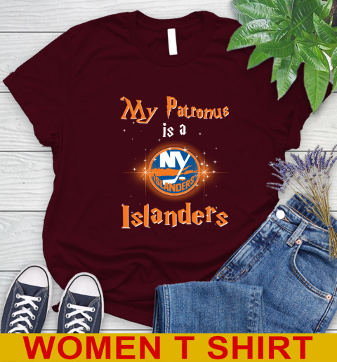 NHL Hockey Harry Potter My Patronus Is A New York Islanders Women's T-Shirt - Image 7