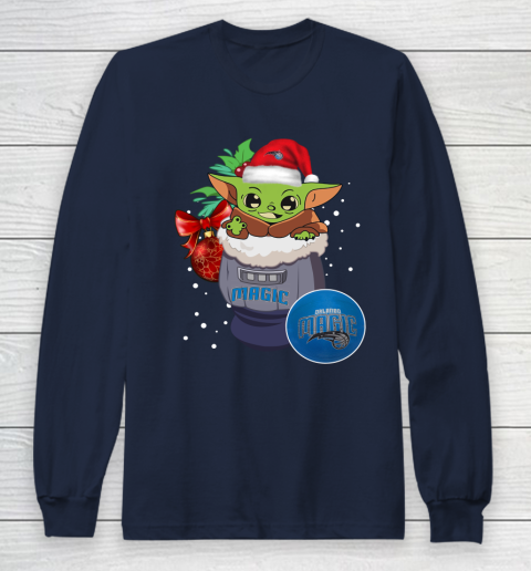 Orlando Magic Christmas Baby Yoda Star Wars Funny Happy NBA Long Sleeve T-Shirt 4