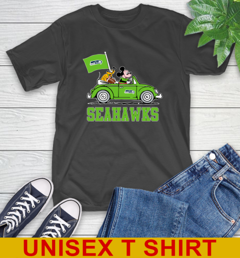 NFL Football Seattle Seahawks Pluto Mickey Driving Disney Shirt T-Shirt 2