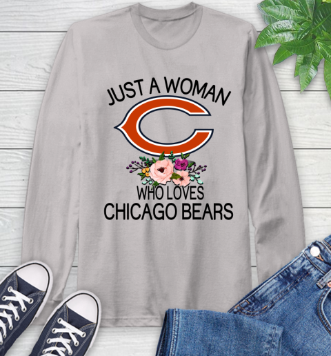 NFL Just A Woman Who Loves Chicago Bears Football Sports Long Sleeve T-Shirt 11