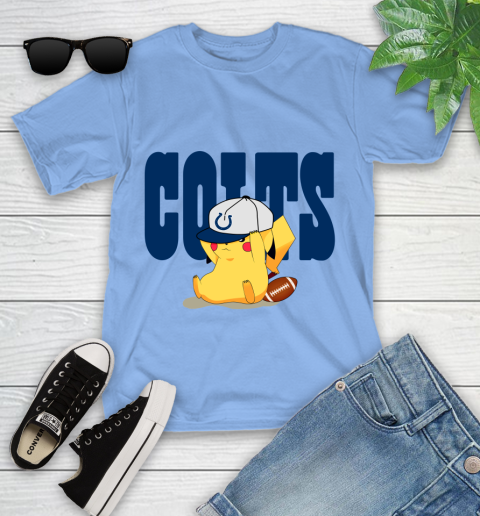 NFL Pikachu Football Sports Indianapolis Colts Youth T-Shirt 11