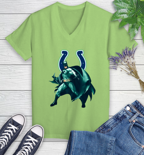 NFL Batman Football Sports Indianapolis Colts Women's V-Neck T-Shirt 11
