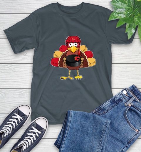 Calgary Flames Turkey Thanksgiving Day T-Shirt 9