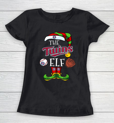 Minnesota Twins Christmas ELF Funny MLB Women's T-Shirt