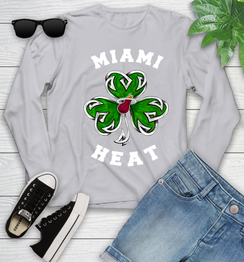 NBA Miami Heat Three Leaf Clover St Patrick's Day Basketball Sports Youth Long Sleeve 5