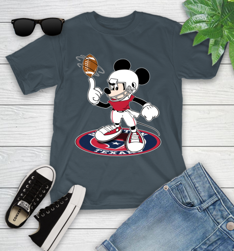 NFL Football Houston Texans Cheerful Mickey Disney Shirt Youth T-Shirt 8