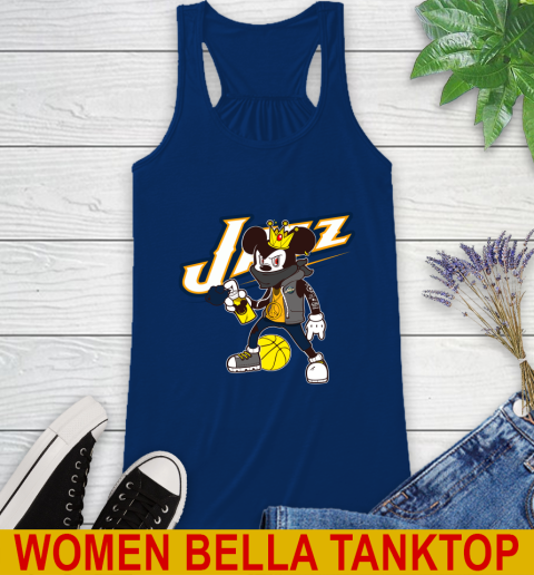 Utah Jazz NBA Basketball Mickey Peace Sign Sports Racerback Tank 9