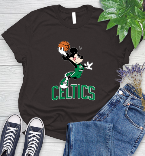 NBA Basketball Boston Celtics Cheerful Mickey Mouse Shirt Women's T-Shirt 9