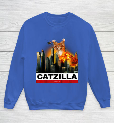 CATZILLA  Funny Kitty Tshirt for Cat lovers to Halloween Youth Sweatshirt 6