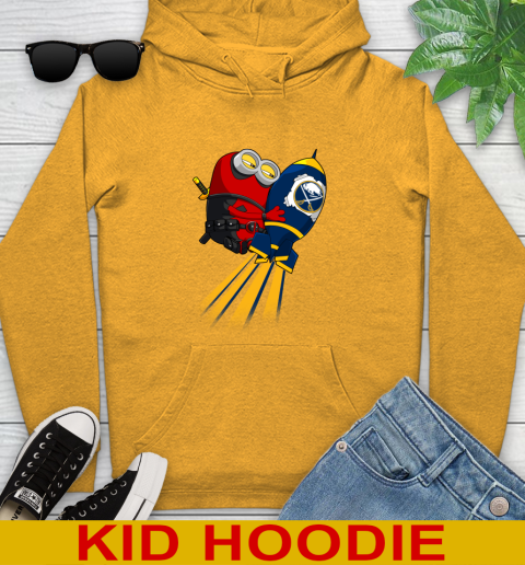 NHL Hockey Buffalo Sabres Deadpool Minion Marvel Shirt Youth Hoodie 3 NHL Hockey Buffalo Sabres Deadpool Minion Marvel Shirt Youth Hoodie - Image 3