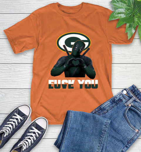NHL Green Bay Packers Deadpool Love You Fuck You Football Sports T-Shirt 4