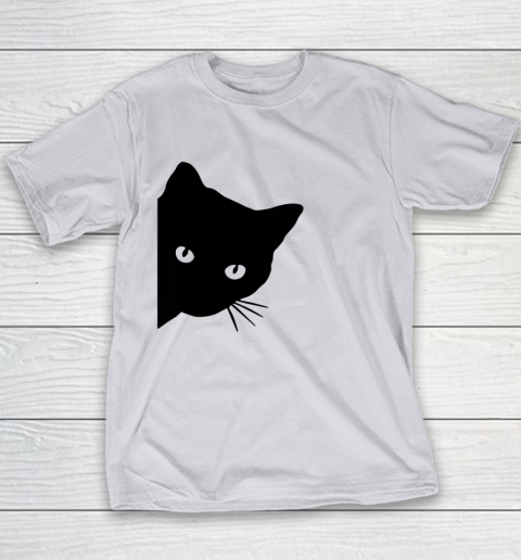 Black Cat Face Watching Funny Cat Halloween Gifts Cat Lovers T Shirt.QZSPTYUYC4 Youth T-Shirt 2