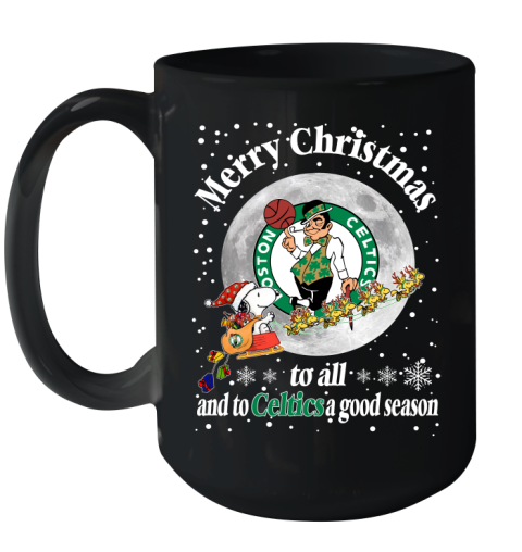 Boston Celtics Merry Christmas To All And To Celtics A Good Season NBA Basketball Sports Ceramic Mug 15oz