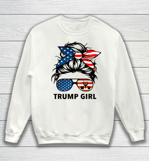 Trump Girl American Flag Glass Sweatshirt