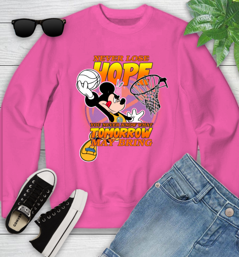 Denver Nuggets NBA Basketball Mickey Disney Never Lose Hope Youth Sweatshirt 6
