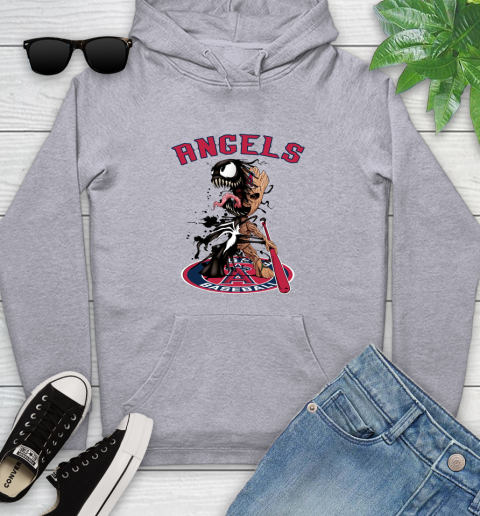 MLB Los Angeles Angels Baseball Venom Groot Guardians Of The Galaxy Youth Hoodie 6