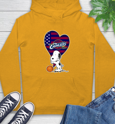 Cleveland Cavaliers NBA Basketball The Peanuts Movie Adorable Snoopy Hoodie 3
