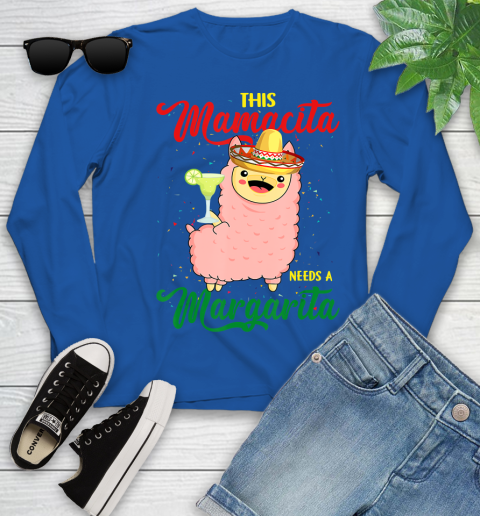 Nurse Shirt This Mamacita needs a Margarita Llama T Shirt Youth Long Sleeve 9