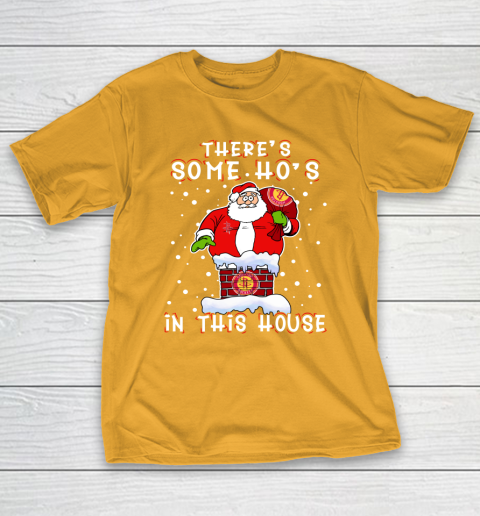 Houston Rockets Christmas There Is Some Hos In This House Santa Stuck In The Chimney NBA T-Shirt 2