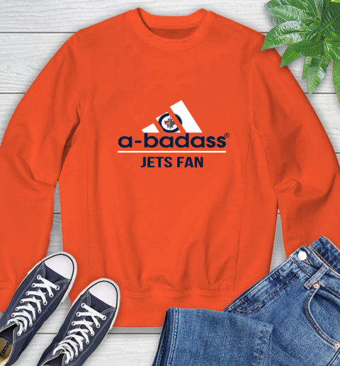NHL A Badass Winnipeg Jets Fan Adidas Hockey Sports Sweatshirt 3