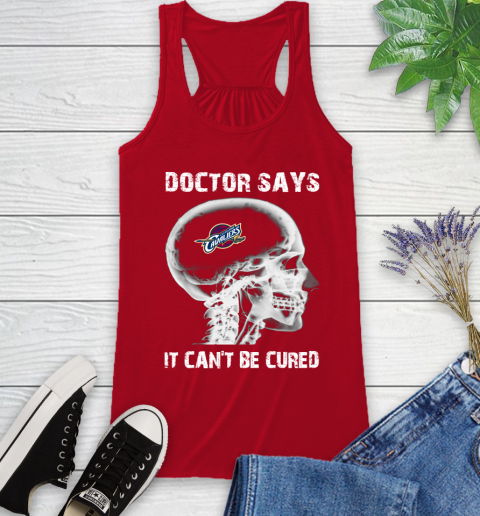 NBA Cleveland Cavaliers Basketball Skull It Can't Be Cured Shirt Racerback Tank 3