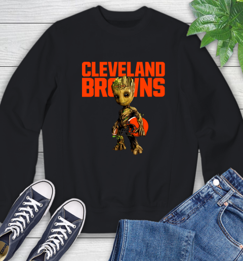 Cleveland Browns NFL Football Groot Marvel Guardians Of The Galaxy Sweatshirt 2