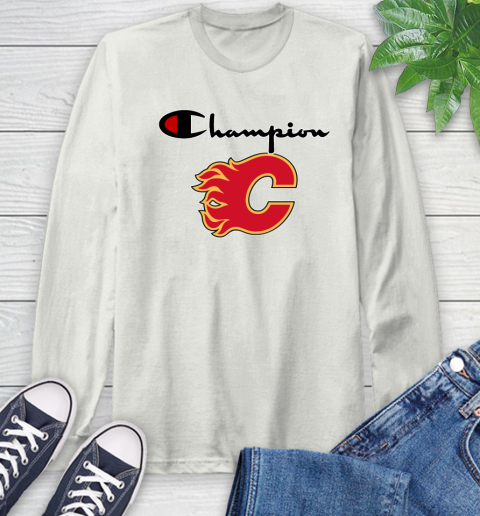 NHL Hockey Calgary Flames Champion Shirt Long Sleeve T-Shirt 11