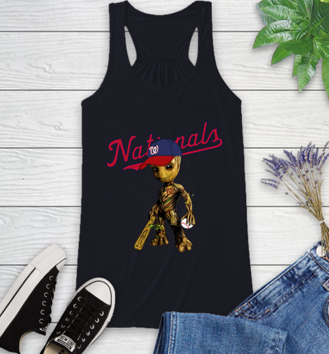 MLB Washington Nationals Groot Guardians Of The Galaxy Baseball Racerback Tank 10