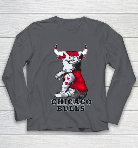 NBA Basketball My Cat Loves Chicago Bulls Youth Long Sleeve 6