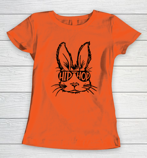 Hip Hop Bunny Face With Sunglasses Easter Day Women's T-Shirt 2