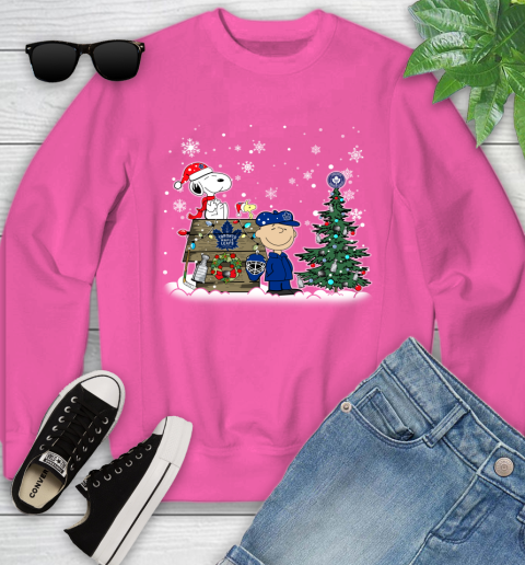 NHL Toronto Maple Leafs Snoopy Charlie Brown Woodstock Christmas Stanley Cup Hockey Youth Sweatshirt 6