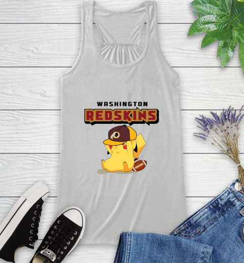 NFL Pikachu Football Washington Redskins Racerback Tank