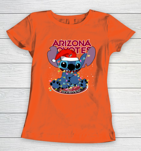 Arizona Coyotes NHL Hockey noel stitch Christmas Women's T-Shirt 2