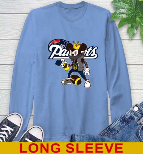 New England Patriots NFL Football Mickey Peace Sign Sports Long Sleeve T-Shirt 11