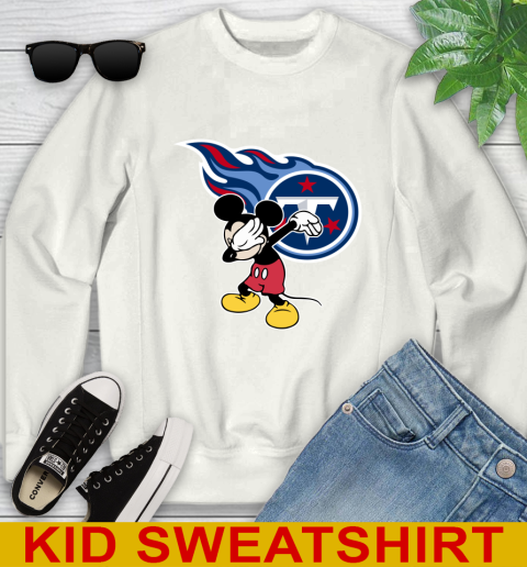 Tennessee Titans NFL Football Dabbing Mickey Disney Sports Youth Sweatshirt